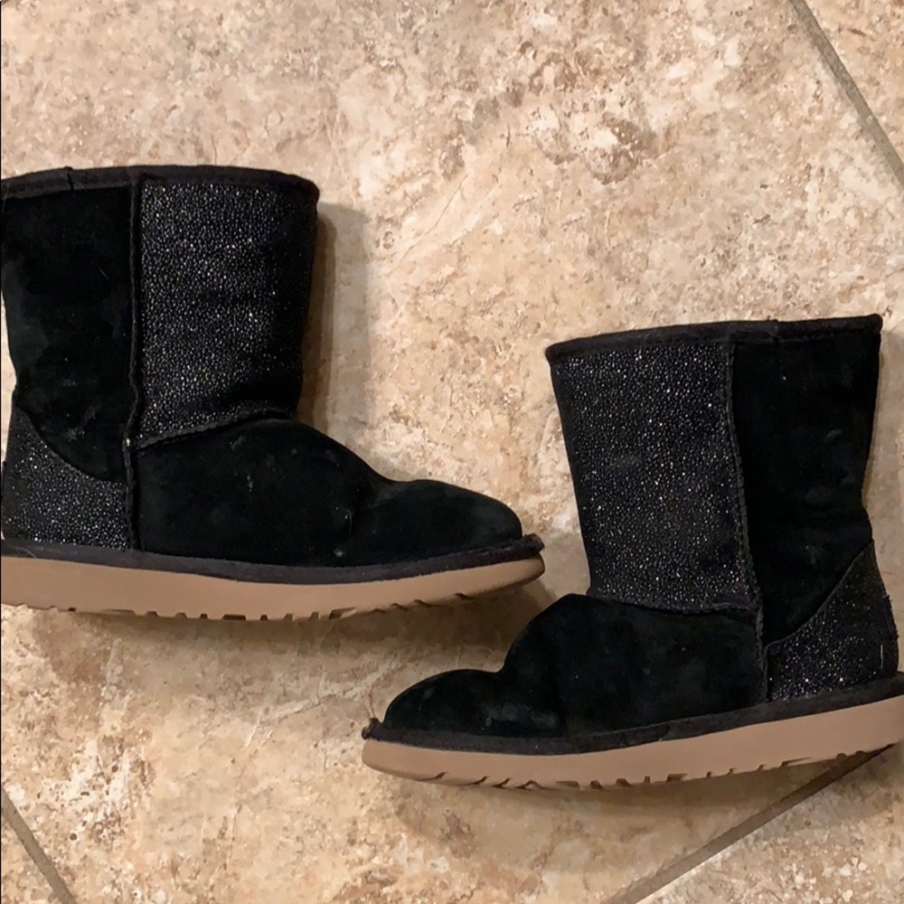 Black sparkle UGG boots size 2